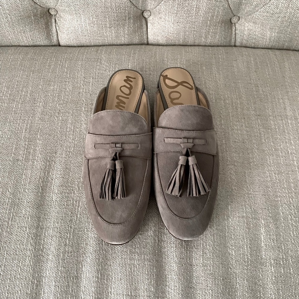 Sam Edelman Grey Suede Loafers